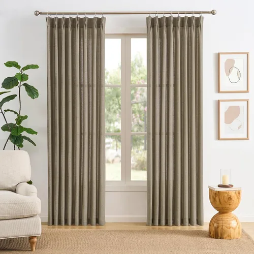 Vista 12 de RAIN CITY - Juego de 2 cortinas de 45 pulgadas de largo con plisado con pellizco, cortinas semitraslúcidas para dormitorio, cuarto de bebé