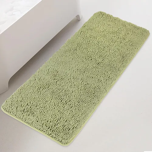 Vista 229 de Yeaban Alfombra de pasillo de baño de 24 x 72 pulgadas, antideslizante, alfombra de baño larga de felpilla gruesa, absorbente y lavable, alfombra