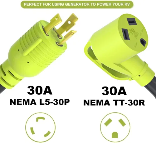 Vista 9 de Adaptador de interruptor de transferencia de generador AOWEITOUR NEMA L5-30P enchufe macho a L14-30R hembra, enchufe de bloqueo giratorio de 30