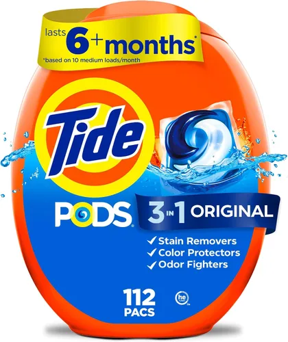 Vista 20 de Tide PODS detergente para ropa en cápsulas, removedor de manchas 3 en 1, combatiente de olores, protector de color, 42 unidades, compatible con HE