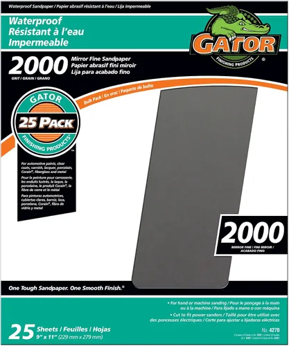 Vista 9 de Gator Hojas de lijado impermeables de 9 x 11 pulgadas, grano 320, paquete de 25