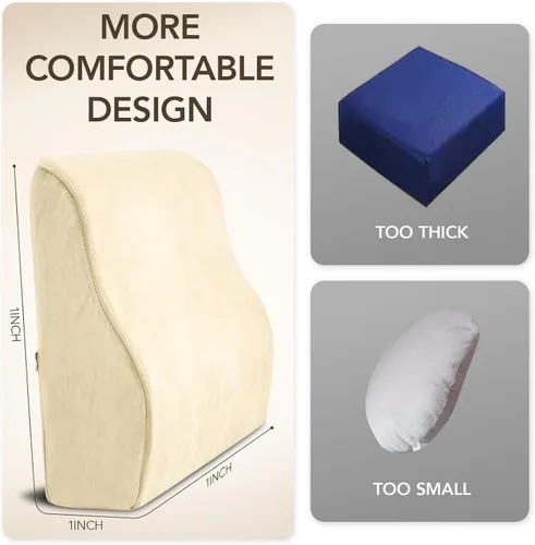 Vista 4 de Almohada de apoyo lumbar para reclinable, cojín grande de espuma viscoelástica para sofá y silla de juegos, almohada ergonómica para respaldo