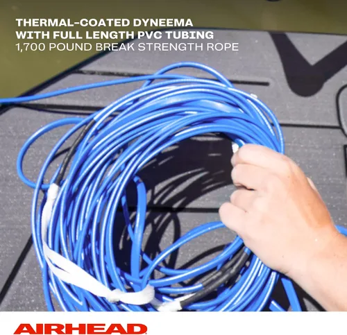 Vista 4 de Airhead Dyneema Wakeboard Rope and Handle, No Stretch Tow Rope with EVA Grip, Multi Section Water Ski Wakeboarding Line for Boat Towables, 1,700 lb