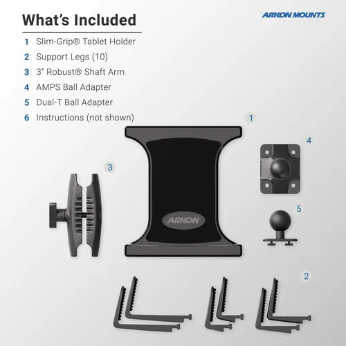 Vista 11 de ARKON Mounts - Soporte para tablet resistente, base de taladro permanente AMPS para vehículos, flotas, escritorios y estaciones de trabajo