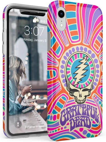 Vista 3 de Funda para iPhone XR de Casely Arte del Caos Funda con Cráneo de Grateful Dead Clásico/Funda para XR GD1E