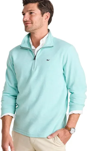 Vista 33 de vineyard vines Suéter con cremallera de un cuarto para hombre Gorra blanca