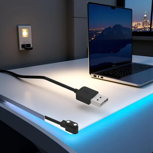 Vista 2 de Compatible con cargador de reloj inteligente Da Fit, cable de cargador USB de repuesto de 3.3 pies, cable de carga para reloj inteligente, reloj