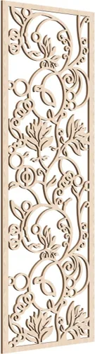 Vista 124 de Caspian Paneles de pared de madera con calado decorativo perforado, 9 3/8 pulgadas de ancho x 24 3/8 pulgadas de alto x 1/4 de alto, cereza