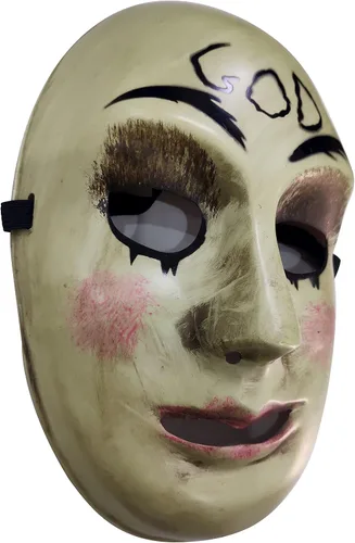 Vista 2 de Gmasking Máscara de Dios para mujer asesina del terror 2021, accesorios para disfraz de fiesta de Halloween