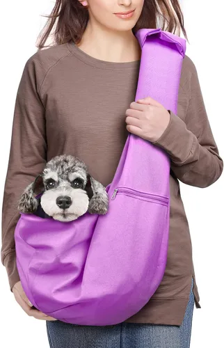 Vista 8 de Portamascotas para perros y gatos, con correa de hombro acolchada ajustable y bolsillo de malla, para paseos al aire libre