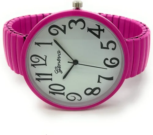Vista 2 de Reloj de moda con banda elástica para hombre y mujer, tamaño grande