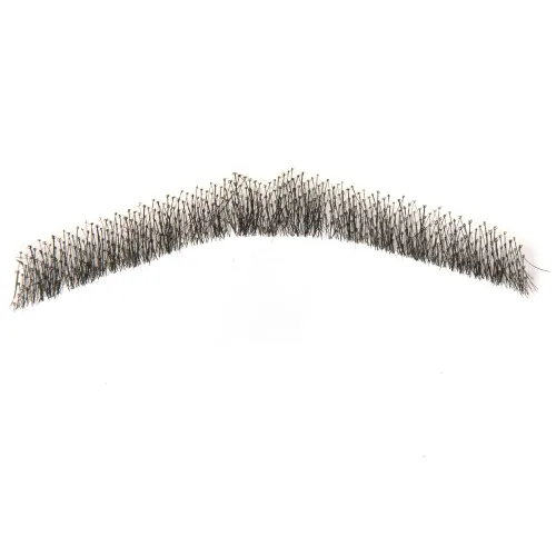 Vista 6 de Barba falsa para hombres, cabello humano falso cheurón, bigote realista, pelo facial falso atado a mano, barba de encaje para fiesta de disfraces