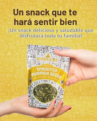Vista 8 de RawGuru Semillas de calabaza germinadas orgánicas, semillas de calabaza para comer, 16 onzas, paquete de 1