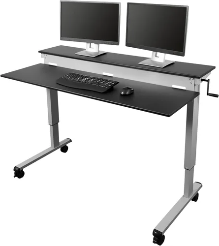 Vista 10 de DESK STORE - Escritorio para computadora ajustable para estar sentado o parado