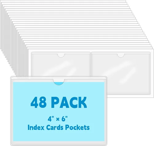 Vista 7 de Paquete de 200 bolsillos transparentes autoadhesivos para tarjetas