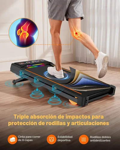 Vista 7 de Walking Pad Treadmill with 15% 12-Level Auto Incline, 450 lbs Capacity UI Screen, Trisomy 3.5HP Quiet Under Desk Treadmill with Speaker & Remote