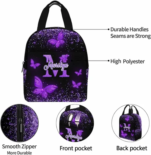 Vista 6 de M YESCUSTOM Mochila personalizada con nombre, mochila escolar para adolescentes, niñas, niños, mochila colorida para viajes escolares, 0802-01
