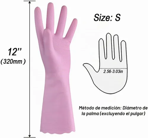 Vista 2 de HSL Guantes de limpieza para el hogar, guantes reutilizables para lavar platos de cocina sin látex, forro de algodón, impermeables, antideslizantes