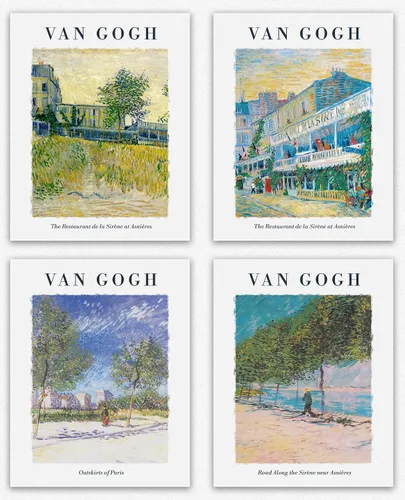 Vista 7 de Claude Monet - Juego de 4 pinturas de Monet junto al mar, pinturas coloridas y vibrantes para decoración de habitaciones/impresiones de Monet, arte