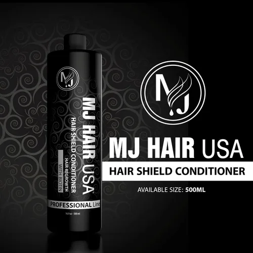 Vista 3 de MJ HAIR USA Set de tratamiento para el crecimiento del cabello (champú, acondicionador, tónico) – unisex para adultos – negro – sin perfume – mujer