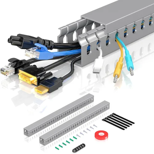 Vista 11 de Kit de canaleta de gestión de conductos de cable, 31.4 pulgadas (2 x 15.7) Gestión de rack de servidor, ocultar cables HDMI VGA de red, canal