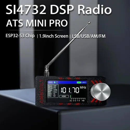 Vista 2 de Sopop V3S SI4732 - Mini receptor de radio, firmware actualizado, radios alimentadas por batería con amplificador de auriculares incorporado Hi-Z