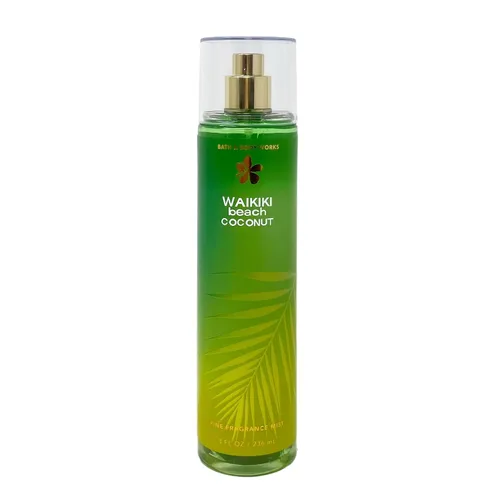 Vista 3 de Bath & Body Works Waikiki Beach Coconut - Paquete de 3 piezas para uso diario, gel de baño hidratante, fragancia en niebla, crema corporal, con un