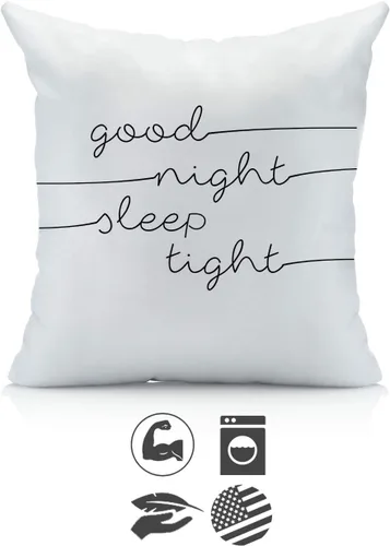 Vista 11 de Oh, Susannah funda para almohadón con inscripción "Good night sleep tight", Microfibra, Estándar