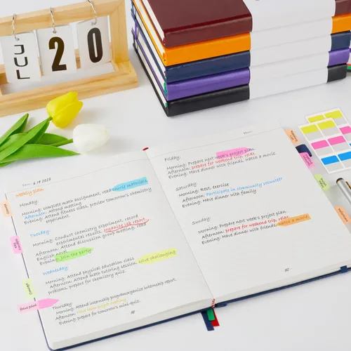 Vista 6 de FOCUS DAY Cuaderno de tapa dura 8.5 x 11, cuaderno de 320 páginas tamaño A4 grande para la universidad con líneas para la escuela y el trabajo, gran
