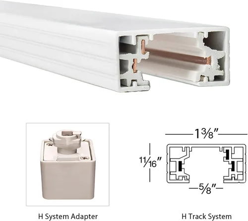 Vista 2 de WAC Lighting HI-PWR-WT H Track Power Feedable I Conector, Blanco 0.73x4.13x1.46 pulgadas