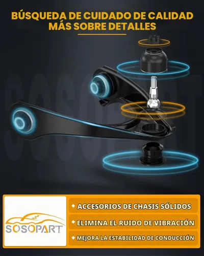 Vista 5 de Juego de 10 piezas de suspensión brazo de control inferior con rótula barra estabilizadora de repuesto para 2004-2009 para Mazda 3 2006-2015