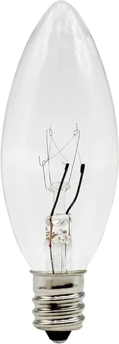 Vista 2 de Creative Hobbies Bombillas incandescentes de repuesto para lámparas eléctricas de velas, velas de ventana y candelabros – Candelabro de 5 W