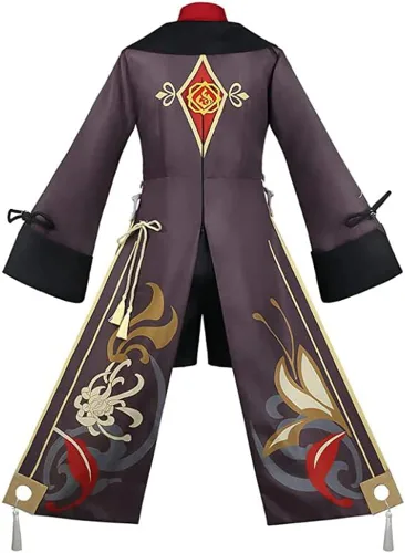 Vista 5 de ATEOVE Disfraz de cosplay de Hu Tao conjunto completo