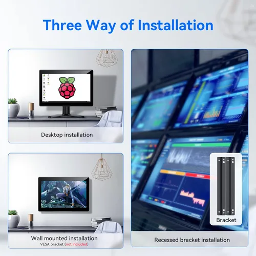 Vista 9 de Eyoyo Monitor de pantalla táctil pequeño de 10.1 pulgadas: pantalla IPS de 1280x800, táctil de 10 puntos, entrada HDMI VGA AV, altavoces