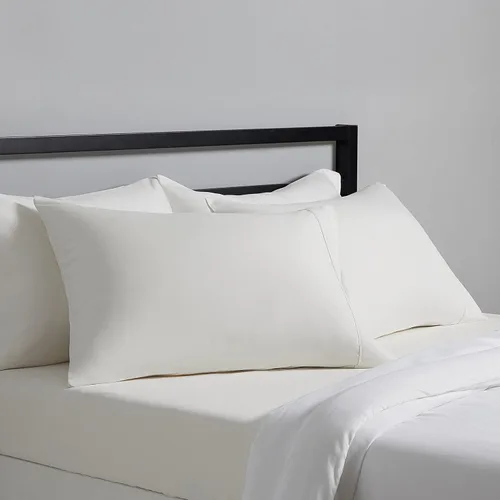 Vista 9 de Amazon Basics Juego de 2 fundas de almohada estándar - Ligeras, súper suaves, microfibra de fácil cuidado, beige, 30" L x 20" A, almohadas