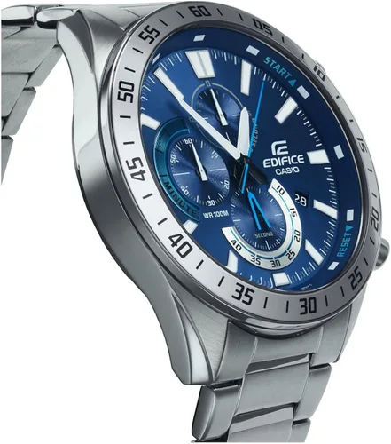 Vista 3 de Casio Edifice Reloj de cuarzo para hombre con correa de acero inoxidable, plateado, 23 (modelo EFV-620D-2AVUEF)