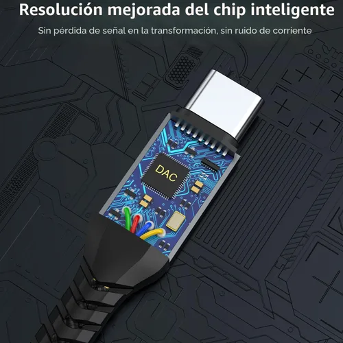 Vista 5 de Cable USB C a conector de audio auxiliar de 3.5mm (2-Pack de 3.3 pies), cable tipo C a auriculares de 3.5mm para estéreo de coche para iPhone 15 16
