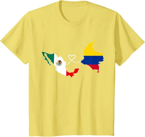 Vista 45 de Camiseta Half Colombian Half Mexican Flag Map DNA Mexico Colombia