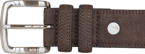 Vista 3 de Nautica Cinturón de cuero para hombre con hebilla de metal