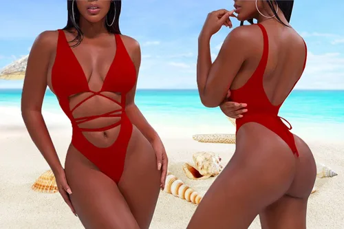 Vista 2 de Sovoyontee - Traje de baño de una pieza estilo bikini para mujer
