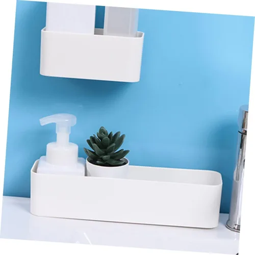 Vista 5 de Uonlytech 2 cajas de almacenamiento autoadhesivas de pared con control remoto y soporte para bolígrafo, para organización del hogar, no requiere