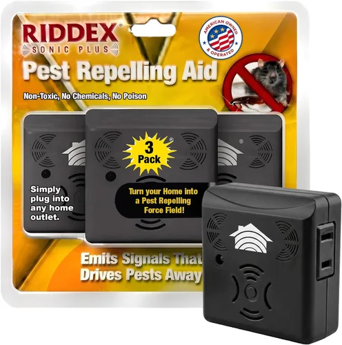 Vista 4 de Riddex Sonic Plus - Repelente ultrasónico de plagas, enchufe con salidas para uso en interiores, repelente de insectos - Repelente de insectos