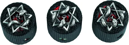 Vista 4 de Guyker - Perillas de control de potenciómetro de guitarra y bajo con eje de 6 mm de diámetro - 3 piezas de repuesto de perillas de velocidad, tono