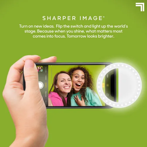 Vista 6 de SHARPER IMAGE Anillo de luz recargable con clip para selfie de 32 LED, uso multifuncional con 3 niveles de brillo ajustables, mejora las fotos