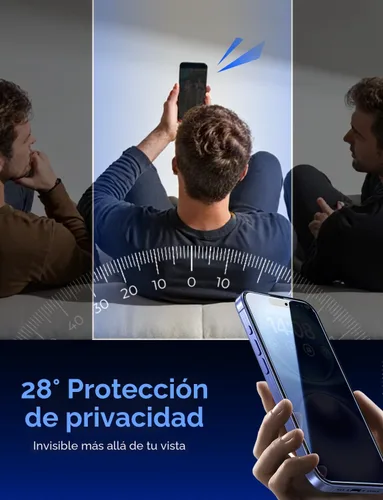 Vista 2 de MAGIC JOHN - 2 protectores de pantalla de vidrio templado para iPhone 16 (6.1) pulgadas, privacidad, eliminación automática de polvo, sin burbujas