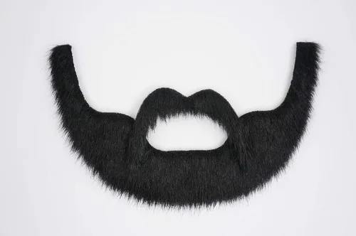 Vista 4 de Mustaches Autoadhesivo, novedoso, barba falsa de noble y bigote falso, pelo facial falso, accesorio de disfraz para adultos, color negro brillante