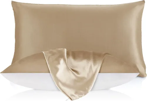 Vista 8 de LILYSILK Funda de almohada de seda natural para cabello y piel con parte inferior de algodón, 1 unidad estándar de 20 x 26 pulgadas, color verde
