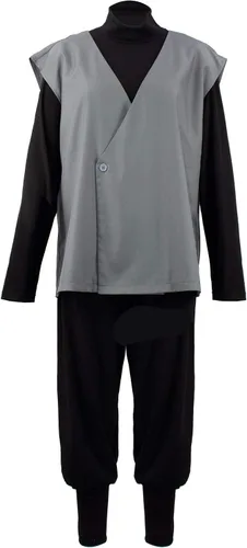 Vista 6 de C-ZOFEK Disfraz de cosplay negro para hombre traje de kung fu de anime M