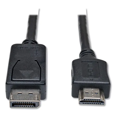 Vista 5 de Tripp Lite Cable adaptador DisplayPort a HDMI, DP con pestillos a HDMI (M/M), UHD 4K x 2K/1080p, 3 pies (P582-003-V2)