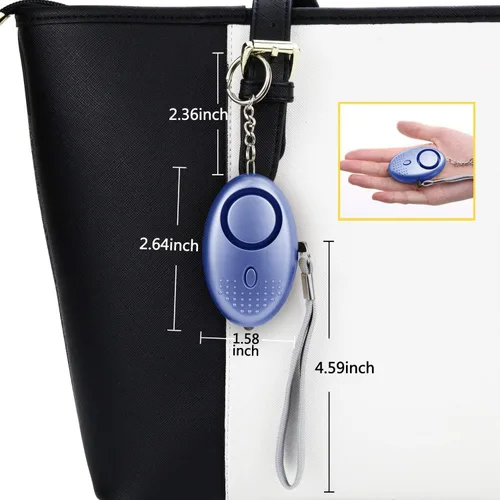 Vista 3 de Alarma personal para mujeres, paquete de 5 llaveros de alarma de seguridad de autodefensa de emergencia de 140 dB con luz LED para mujeres, niños
